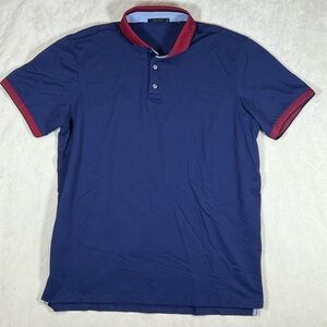 Greyson XL Navy Golf Performance Polo Shirt Textured Athletic Collar EUC C23